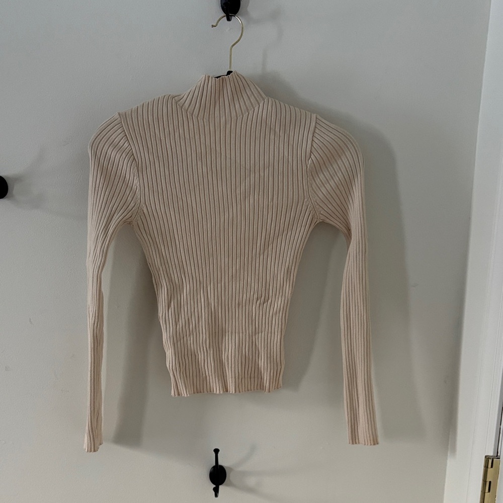 Beige “Zara” shirt, size small.
